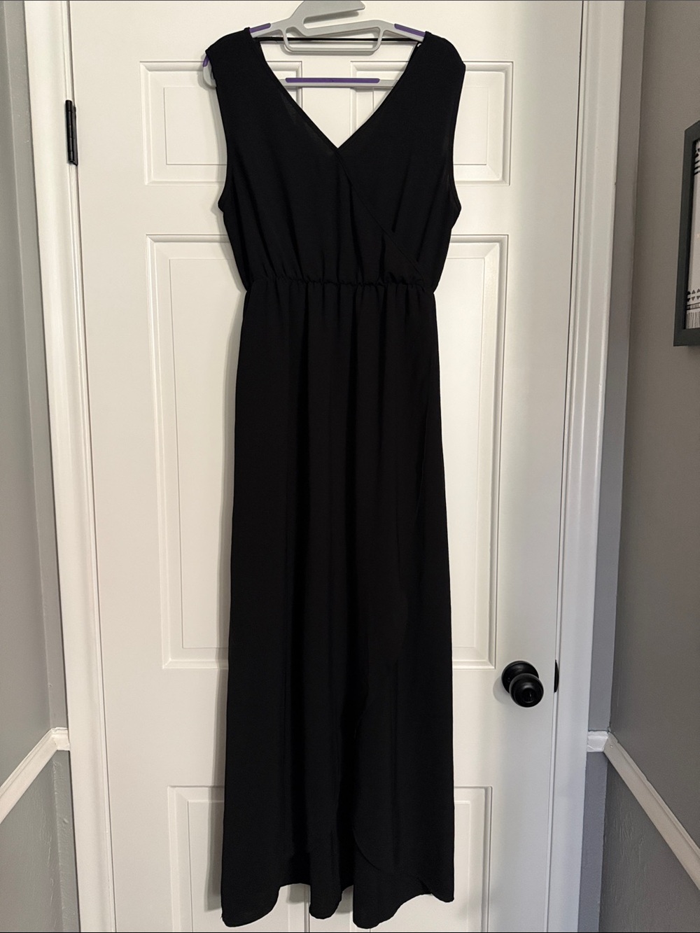 mts Black V-Neck Sleeveless Maxi Dress